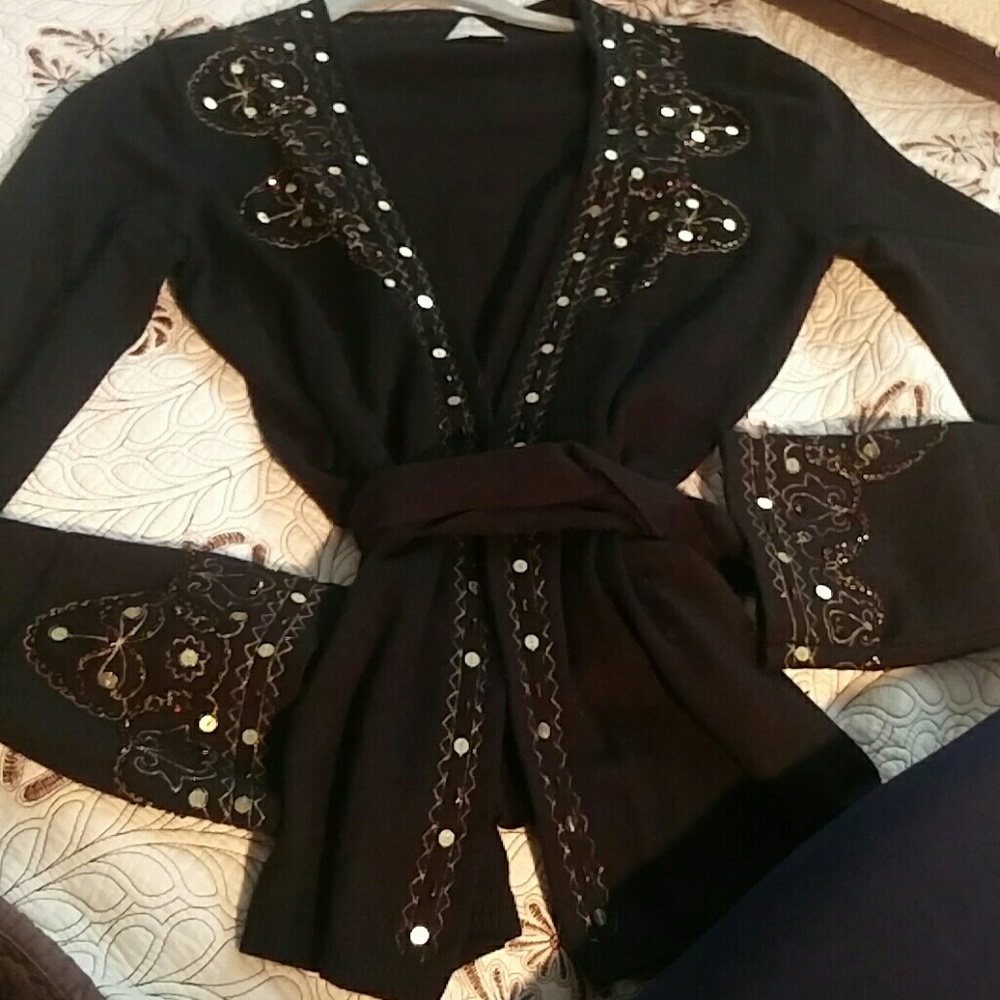 Sequined Sweater Jacket - image 1
